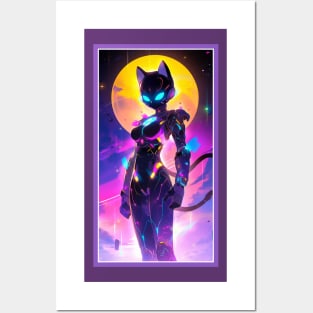 Anime Sci-Fi Cat Girl | Quality Anime Girl Artwork | Manga Girl Anime Art Posters and Art